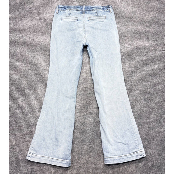 Kut From The Kloth Ana High-Rise Flare Womens 12 Blue Two Tone Denim Stretch - Picture 10 of 13